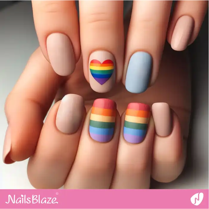 Short Matte Rainbow Nails | Pride | LGBTQIA2S+ Nails - NB2040
